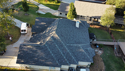 Roofing work on a home